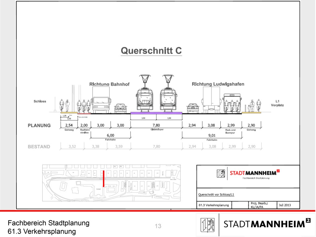 Soll so die Situation für Radfahrer an der Bismarckstraße aussehen?